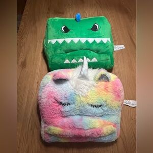 Children’s Lap Pillows for Tablet or iPad Unicorn and Dinosaur